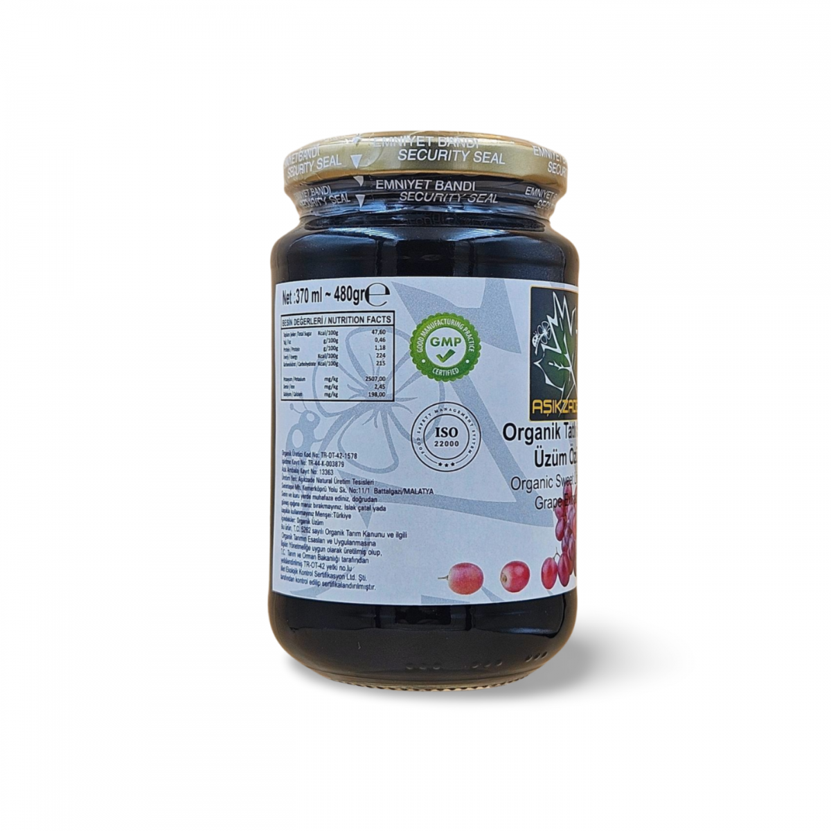 Aşıkzade Organik Tatlı Sıvı Üzüm Özü 370ml 480 G