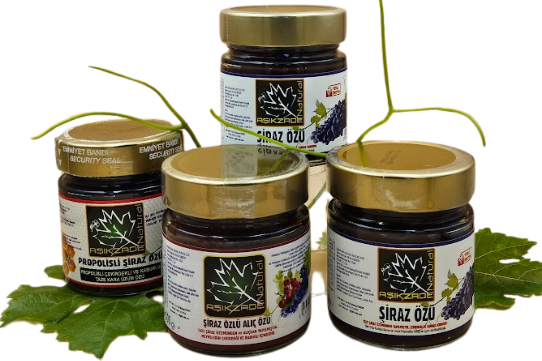 Aşıkzade Şiraz Avantaj Paketi 2 Ad şiraz özü, 1 Ad Propolisli şiraz özü Ve 1 Ad şiraz özlü Alıç özü Aşıkzade Şiraz Avantaj Paketi 2 Ad şiraz özü, 1 Ad Propolisli şiraz özü Ve 1 Ad şiraz özlü Alıç özü
