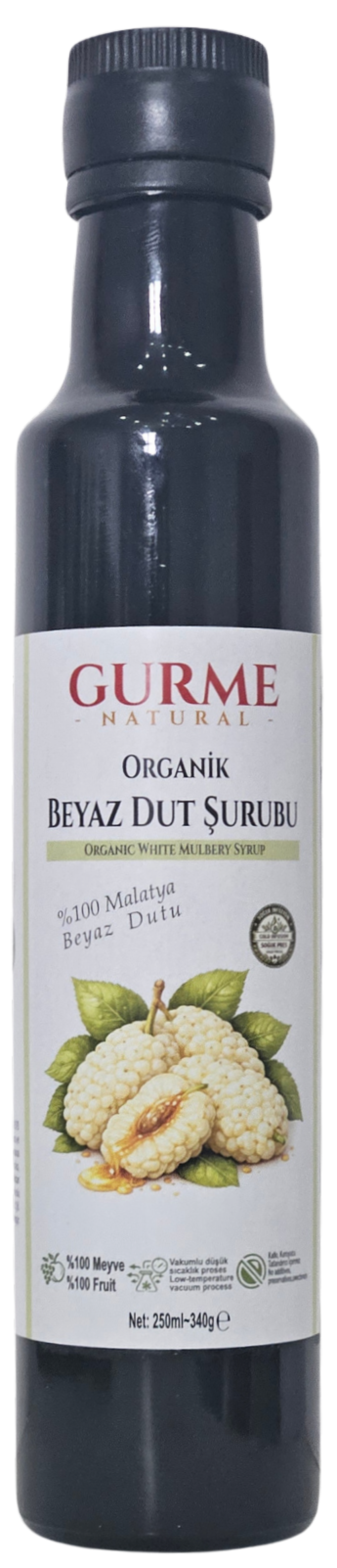 Gurme Natural 250 Ml Organik Beyaz Dut Şurubu