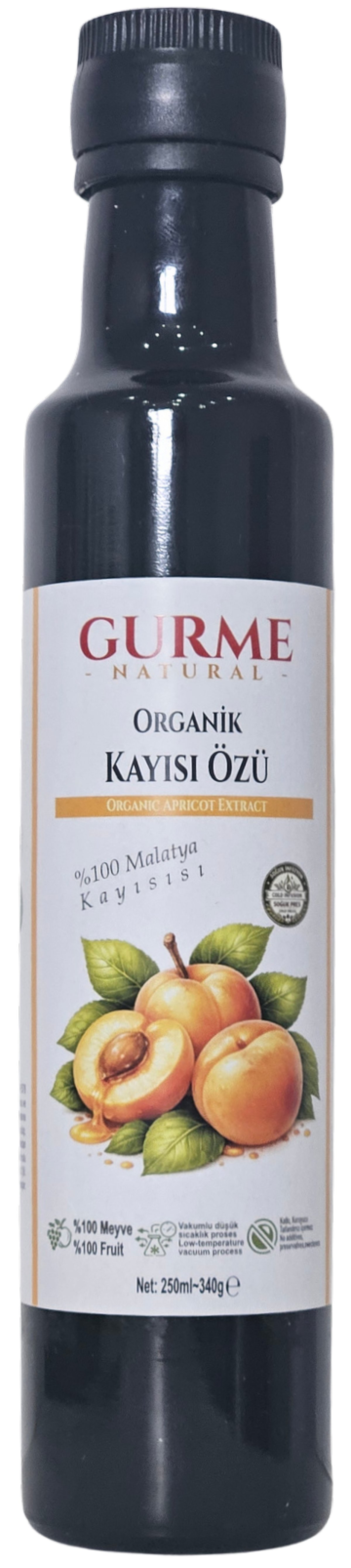 Gurme Natural 250 Ml Organik Kayısı Özü