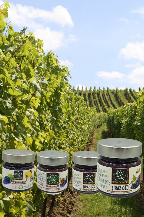 Aşıkzade Şiraz Avantaj Paketi 2 Ad şiraz özü, 1 Ad Propolisli şiraz özü Ve 1 Ad şiraz özlü Alıç özü